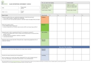 The Lean Enterprise Experiment Canvas – Lean Analytics Book